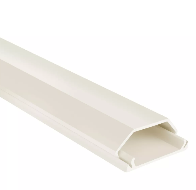 Canaleta de PVC  2 m de largo para cables de hasta 40 vías o de 2 x 5 cm.